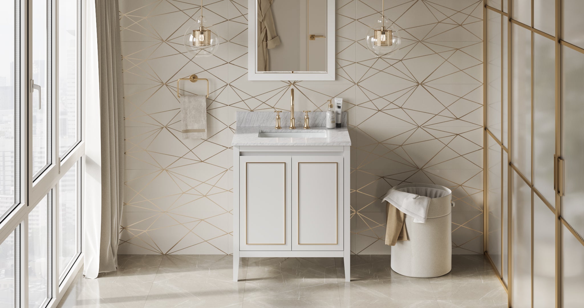 30" White Percival Vanity | KitchBath