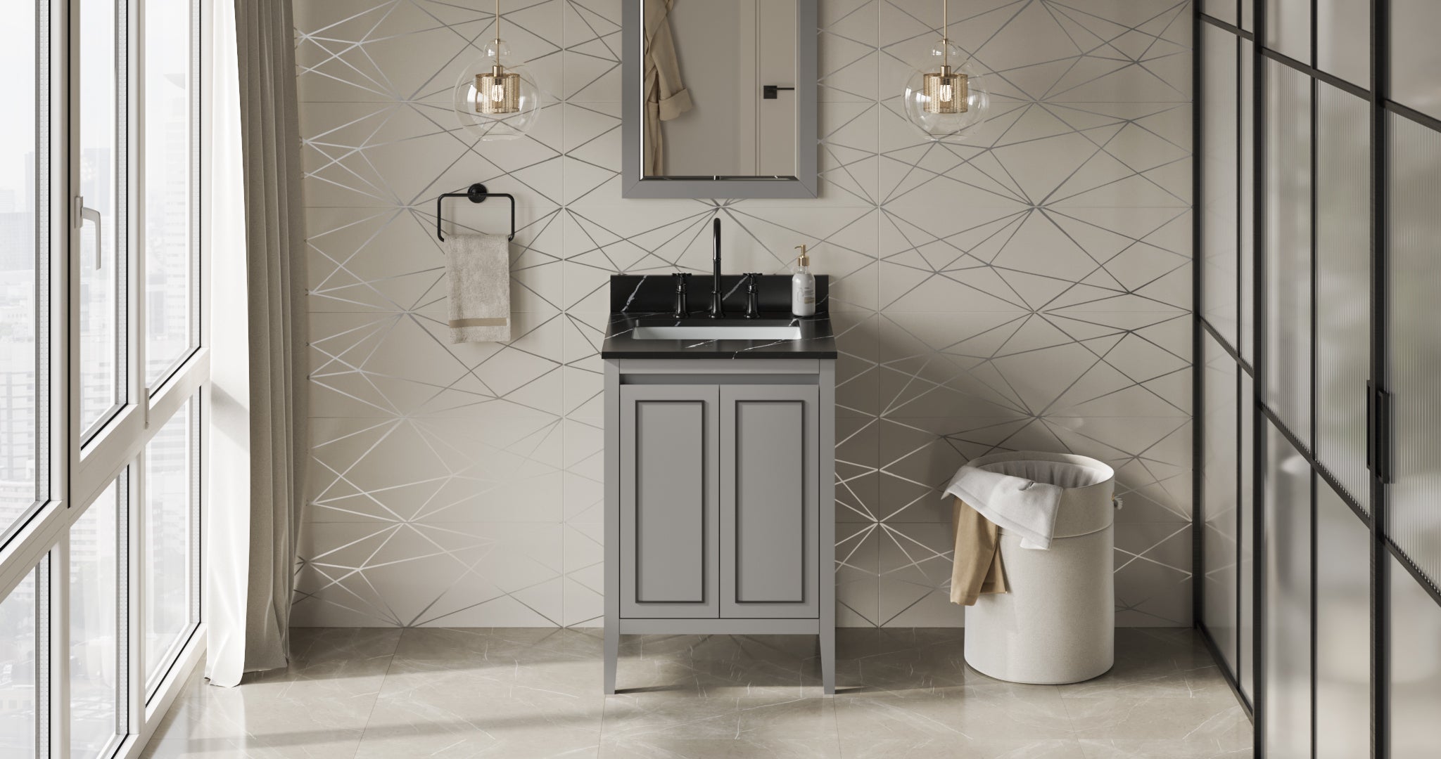 24" Grey Percival Vanity | KitchBath