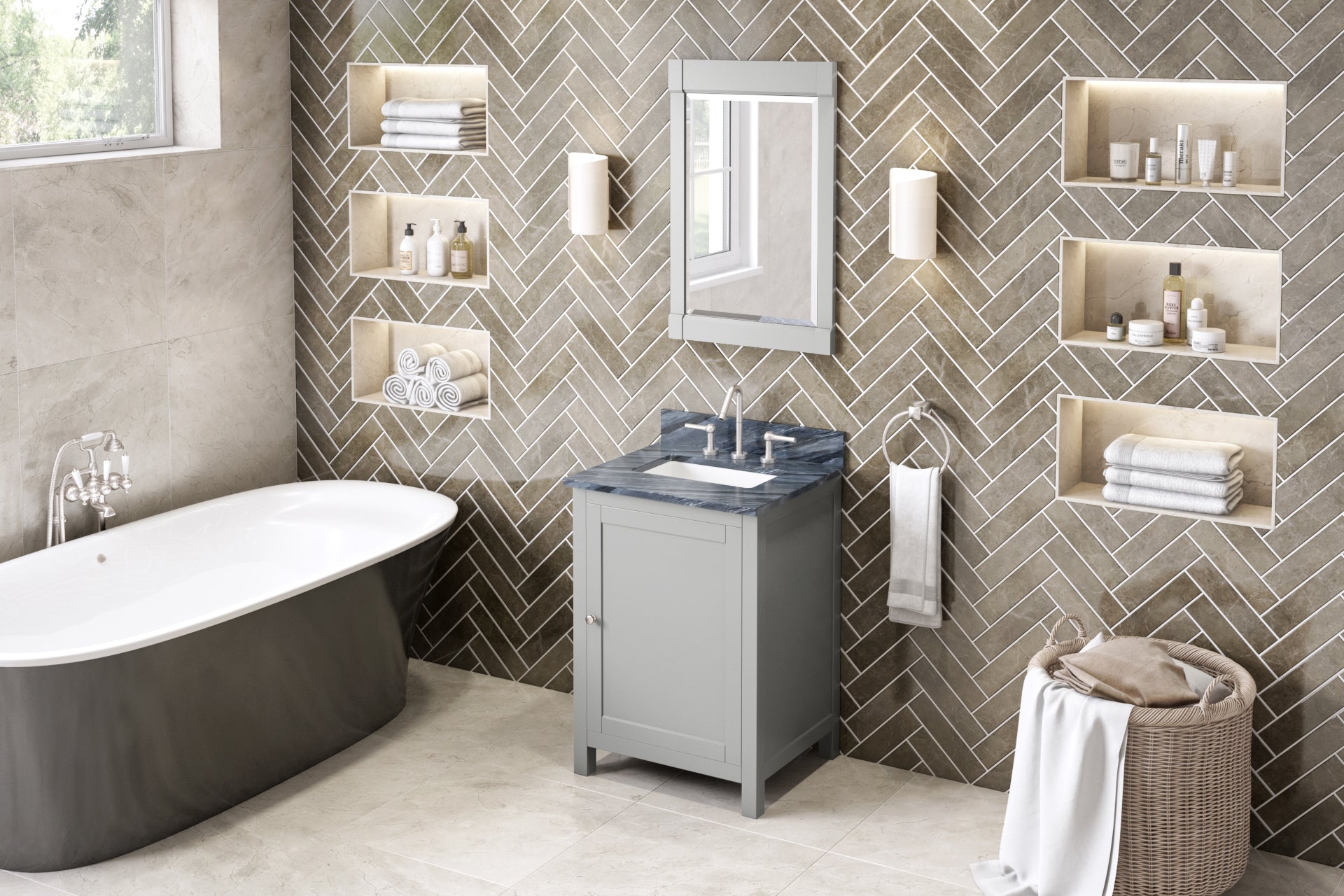 24" Grey Astoria Vanity | KitchBath