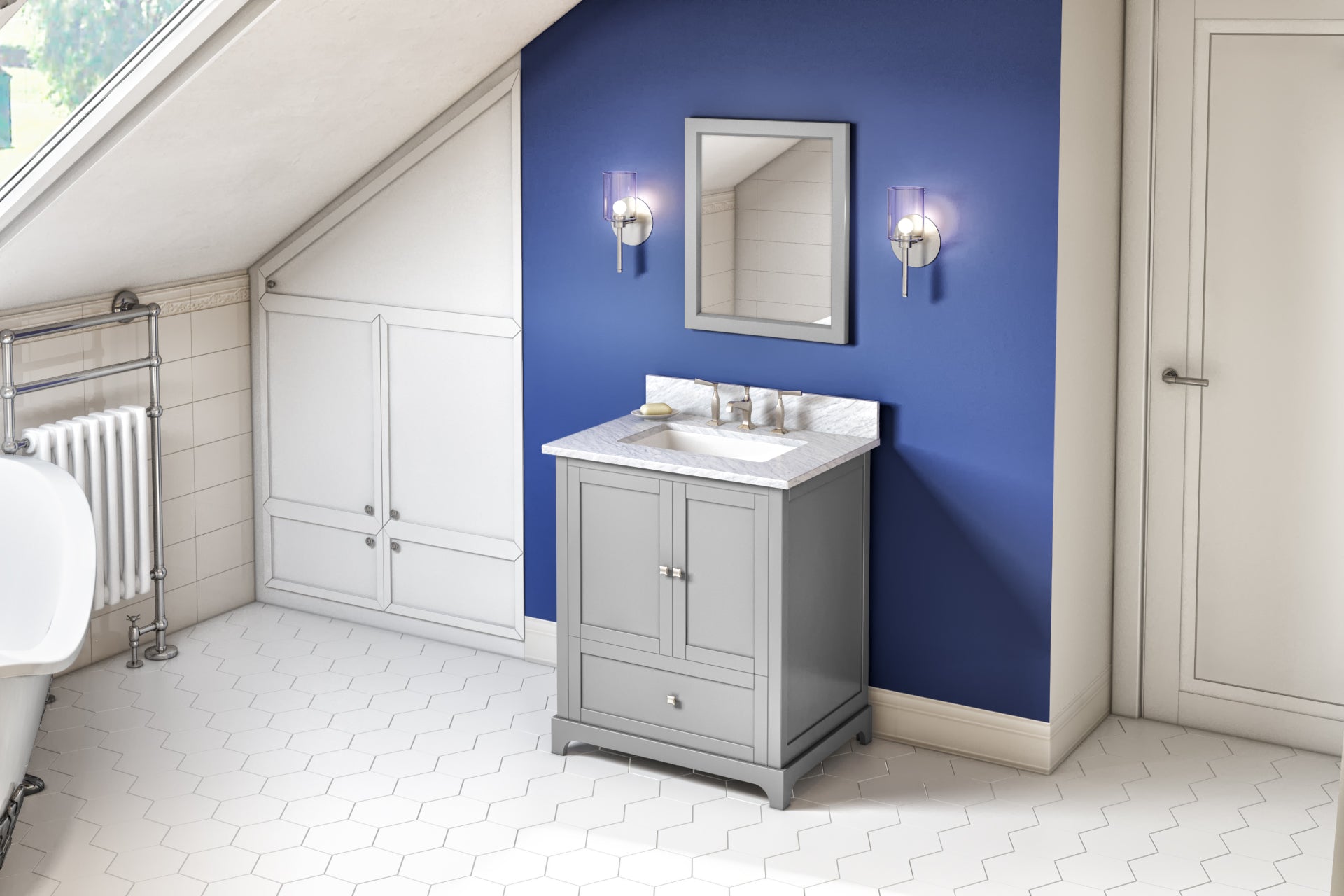 24 W x 1" D x 28" H Grey Adler mirror | KitchBath