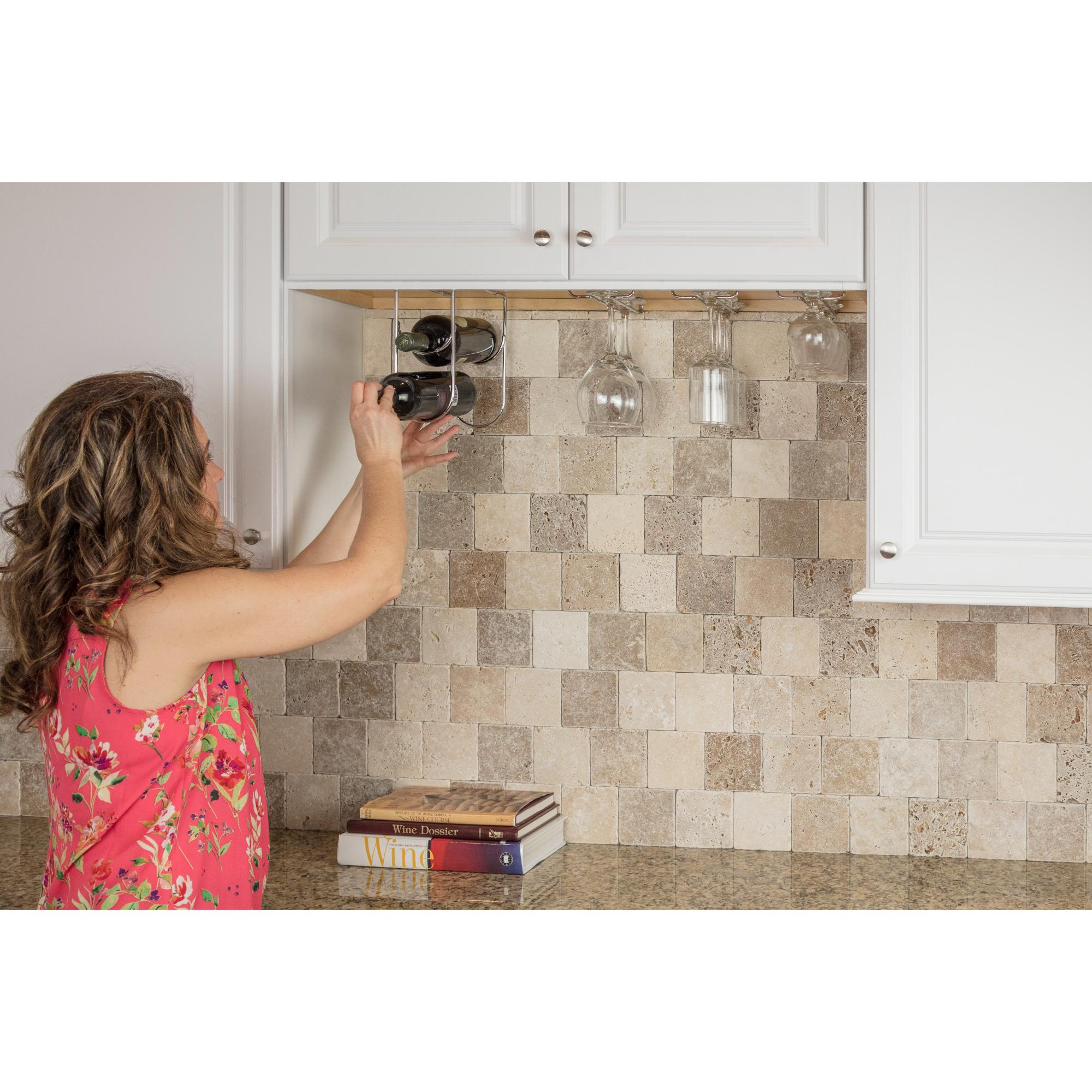 Brushed Oil Rubbed Bronze Under Cabinet Wine Bottle Rack | KitchBath