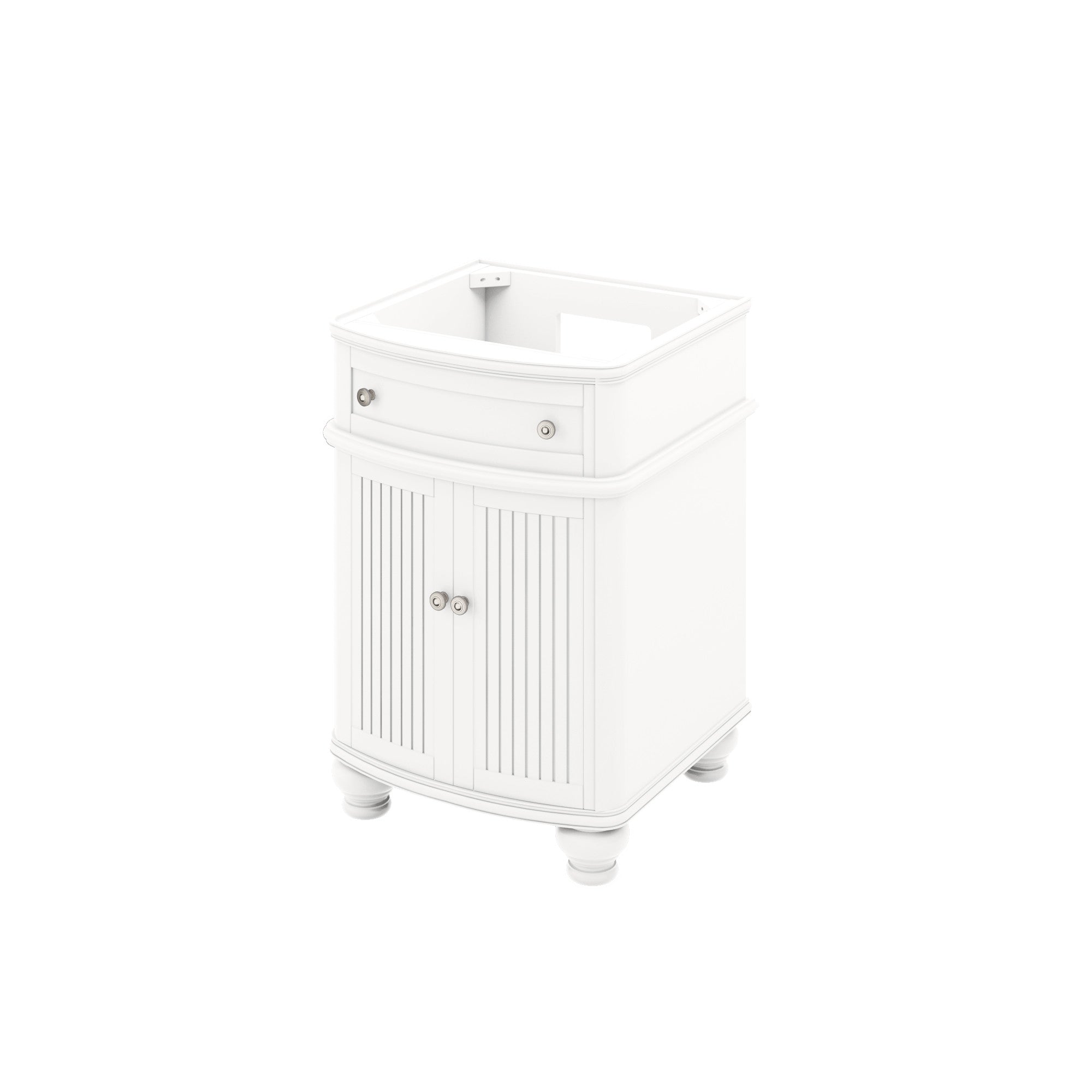 30" White Compton Vanity, Compton-only Black Granite Vanity Top, undermount oval bowl | KitchBath