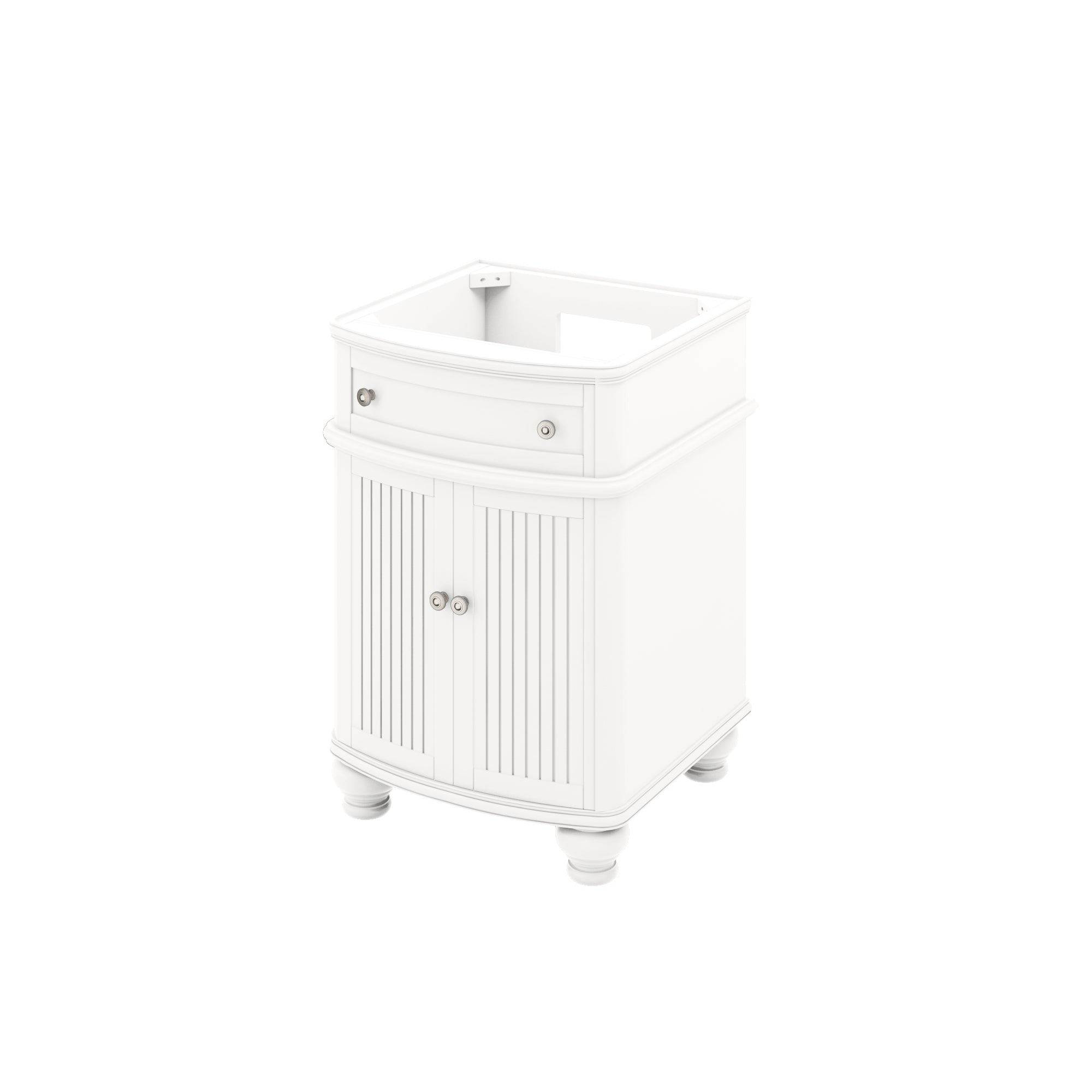 30" White Compton Vanity, Compton-only Black Granite Vanity Top, undermount oval bowl | KitchBath