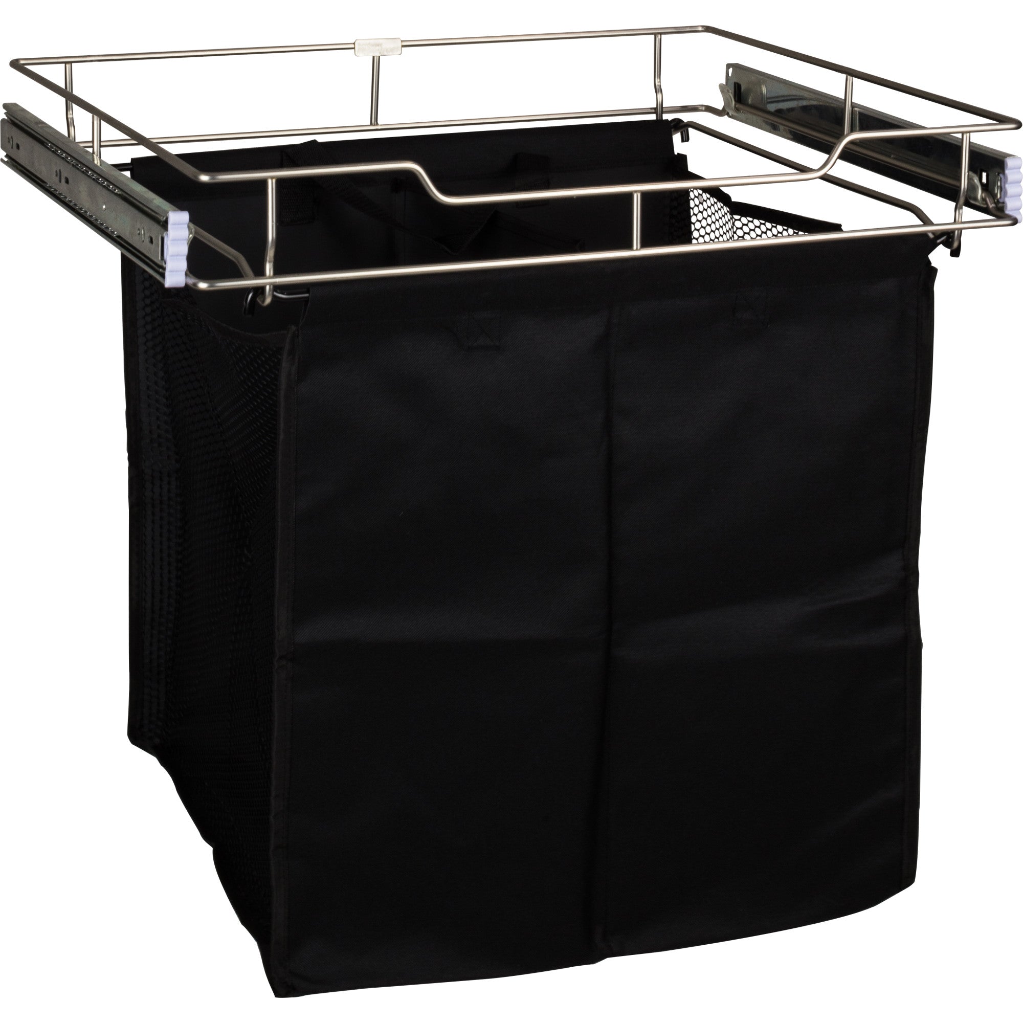 Chrome 18" Deep Pullout Canvas Hamper with Removable Laundry Bag | KitchBath