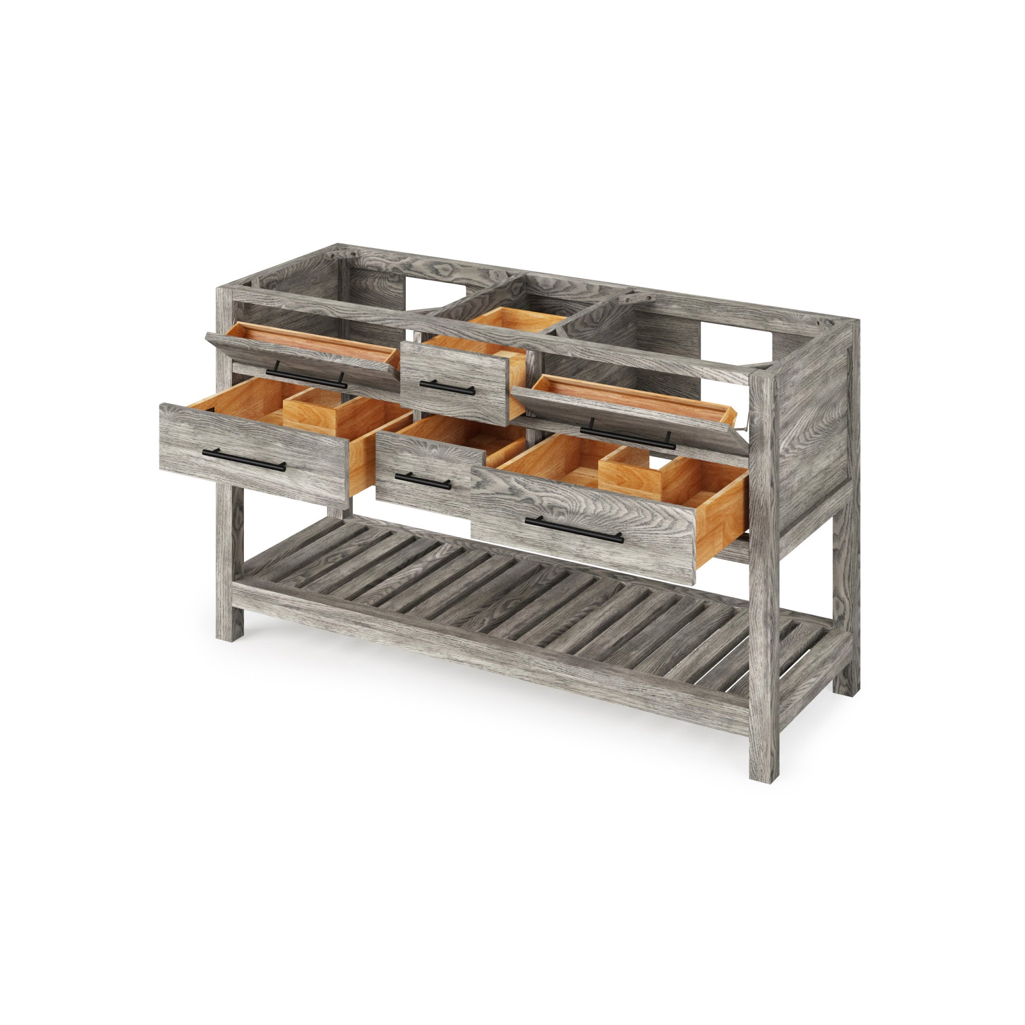 60" Weathered Grey Wavecrest Vanity | KitchBath