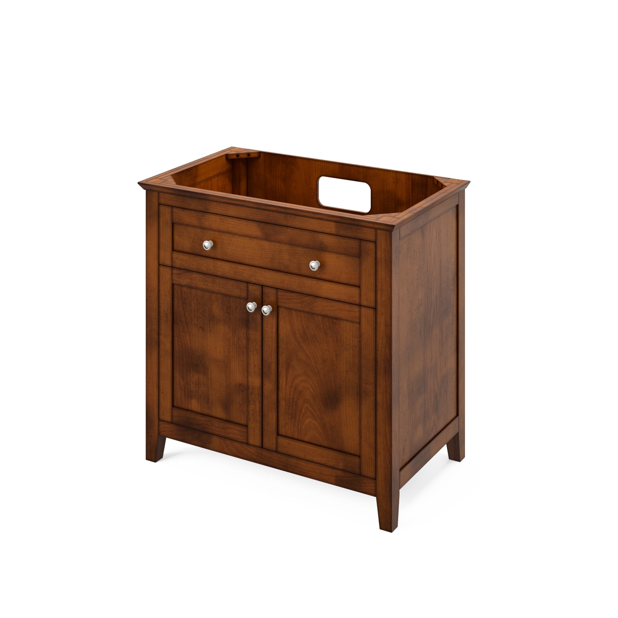 36" Chocolate Chatham Vanity, Steel Grey Cultured Marble Vanity Top, undermount rectangle bowl | KitchBath
