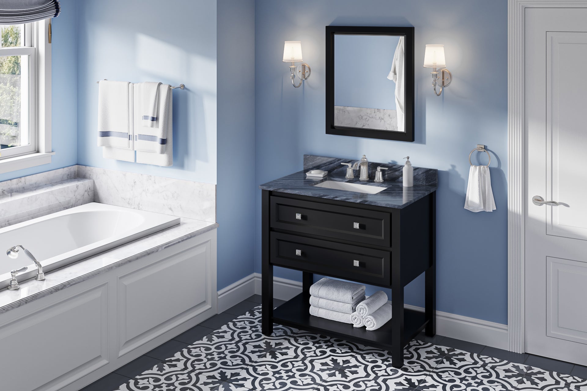 36" Black Adler Vanity | KitchBath