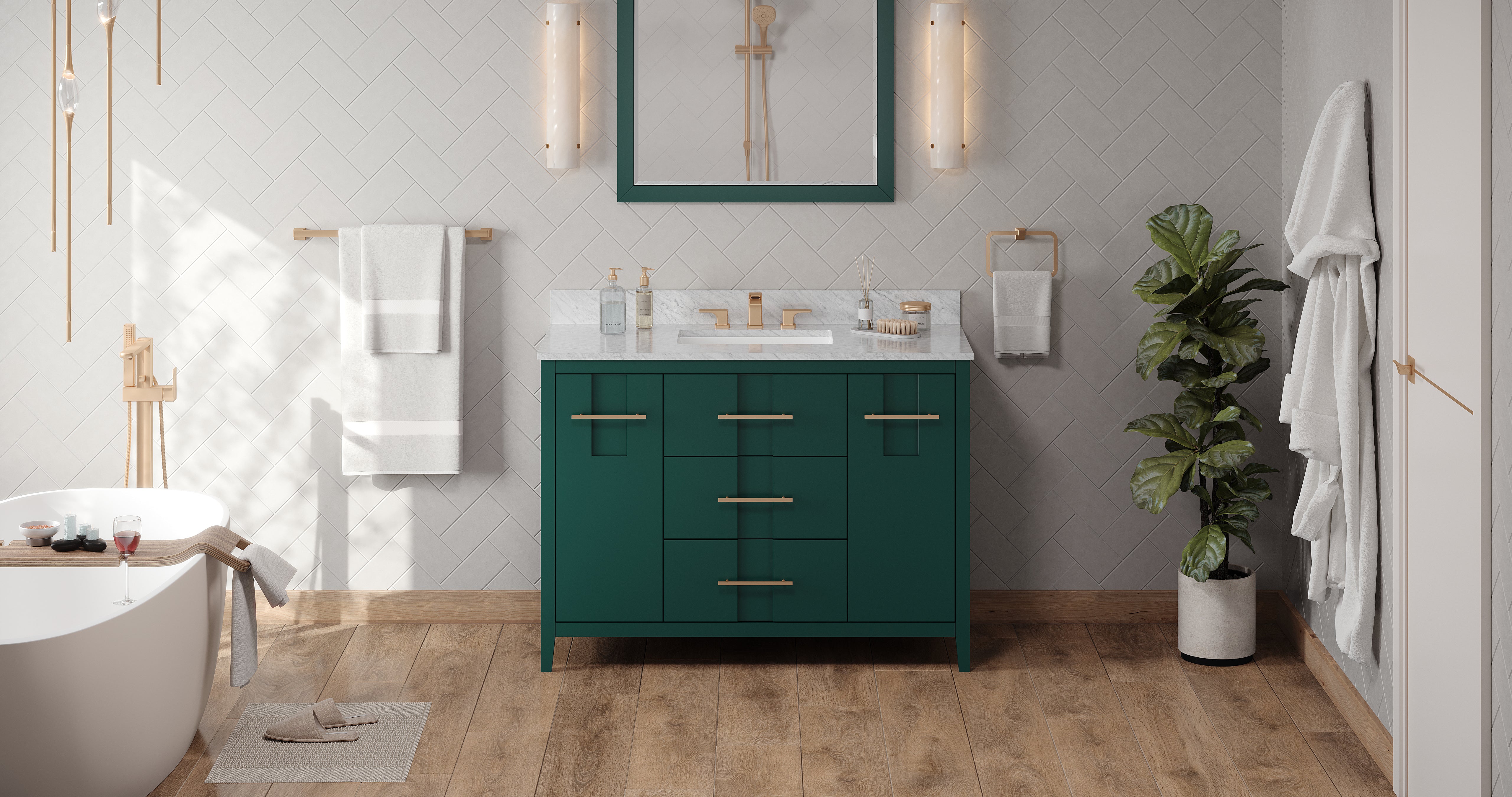48" Forest Green Katara Vanity | KitchBath