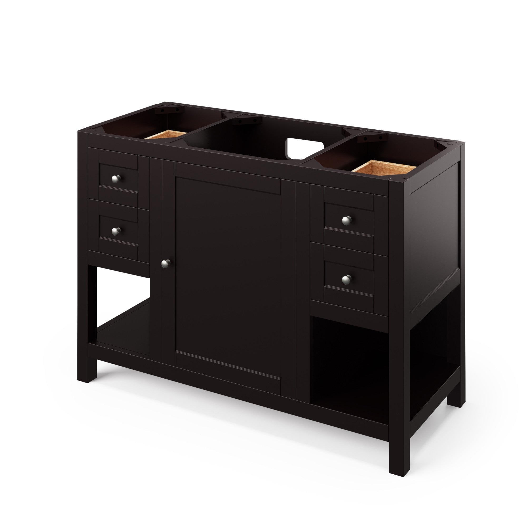 48" Espresso Astoria Vanity, Boulder Cultured Marble Vanity Top, undermount rectangle bowl | KitchBath