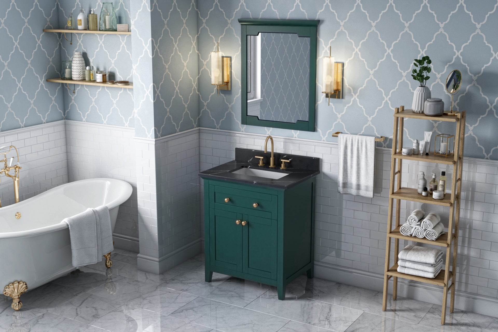 30" Forest Green Chatham Vanity | KitchBath