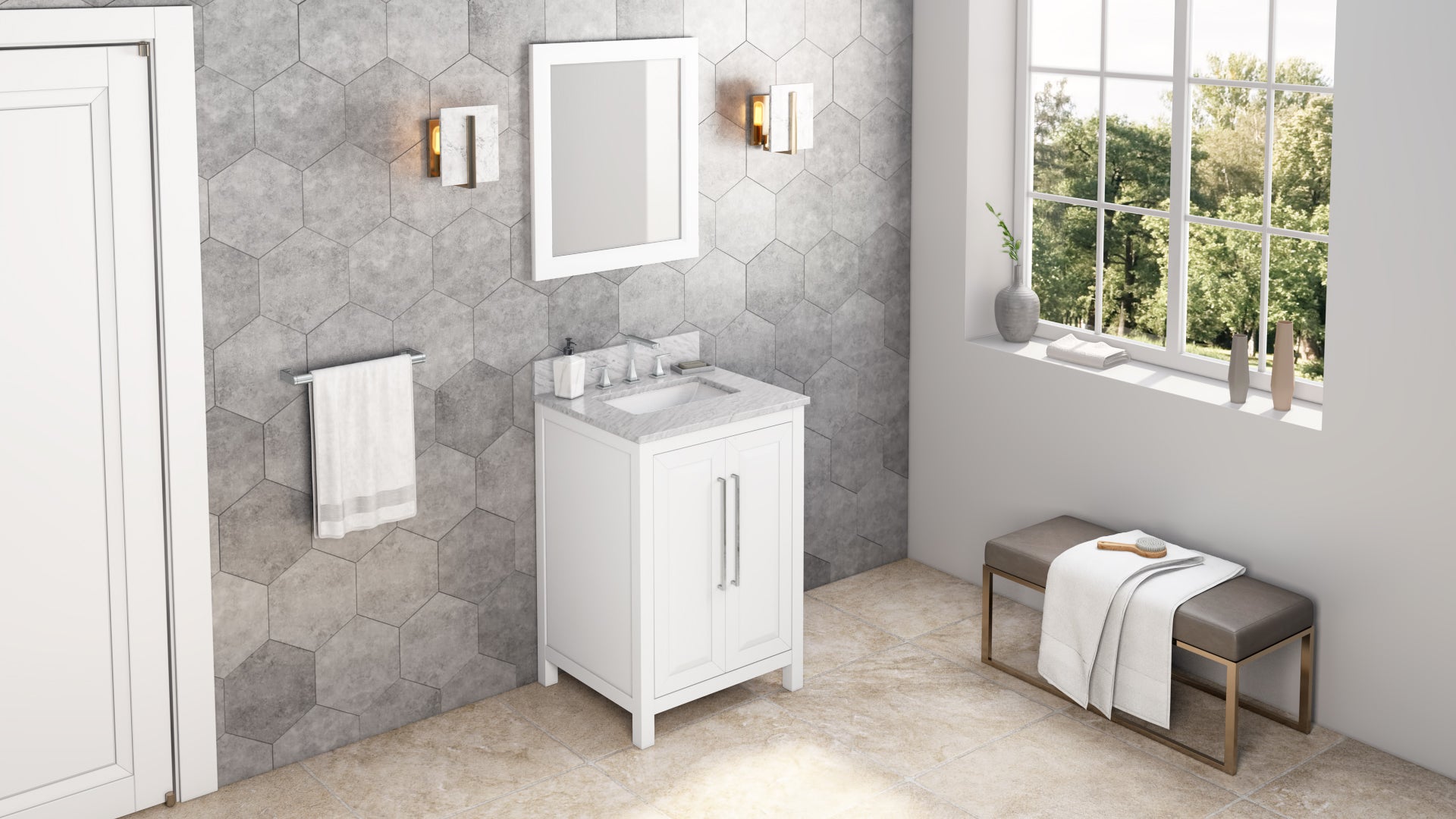 24" White Cade Vanity | KitchBath