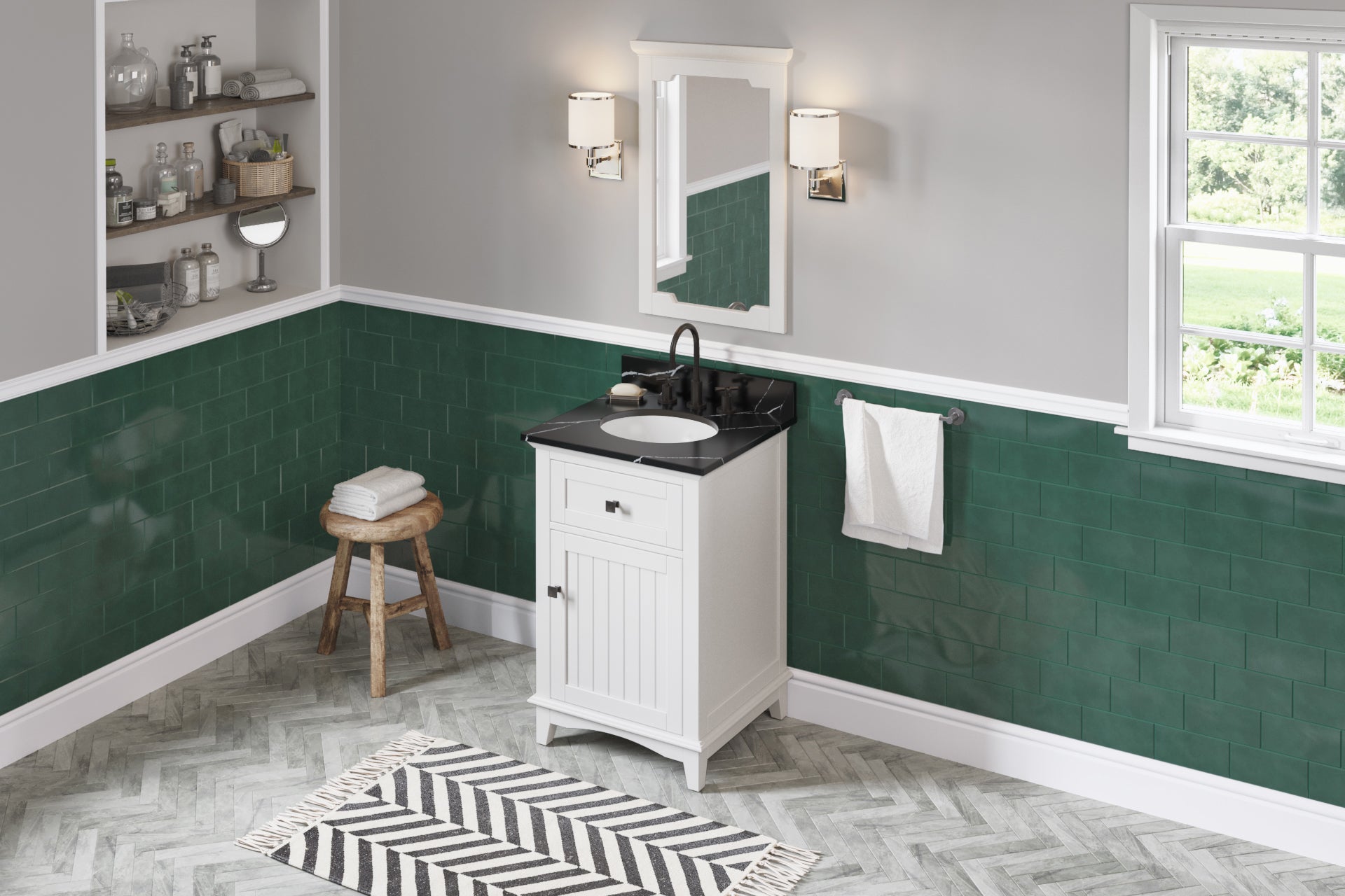 24" White Savino Vanity | KitchBath
