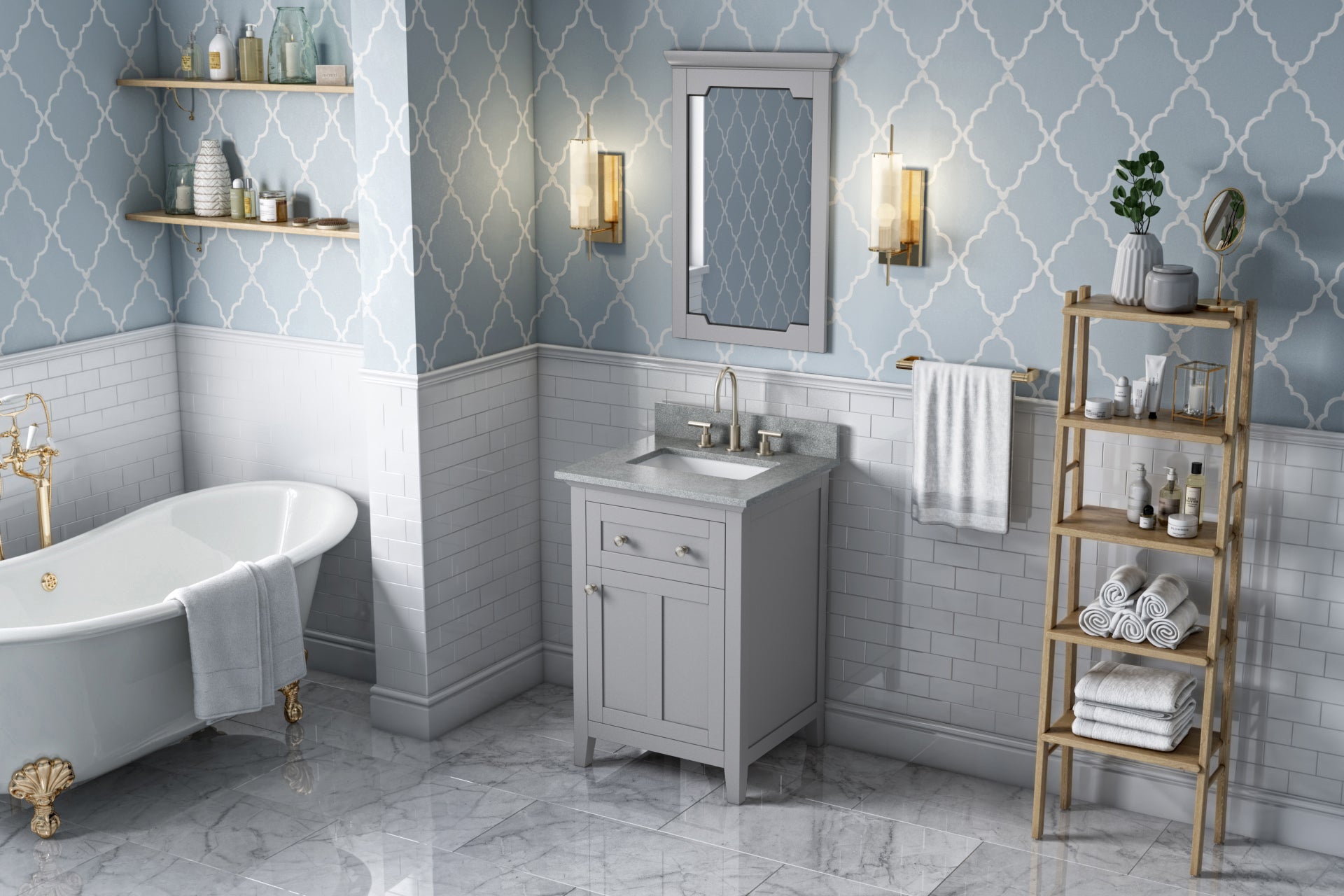 24" Grey Chatham Vanity, Steel Grey Cultured Marble Vanity Top, undermount rectangle bowl