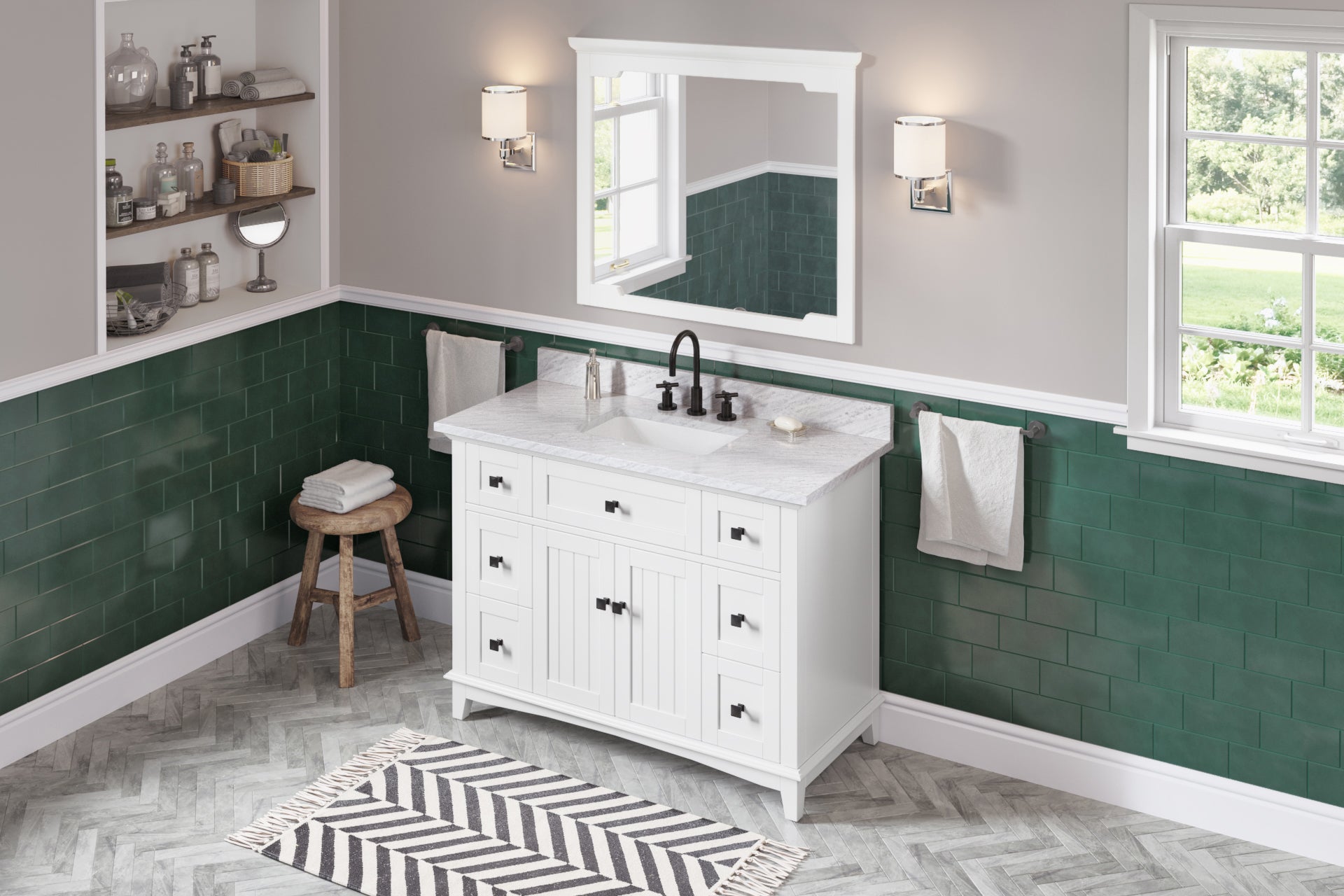 48" White Savino Vanity | KitchBath
