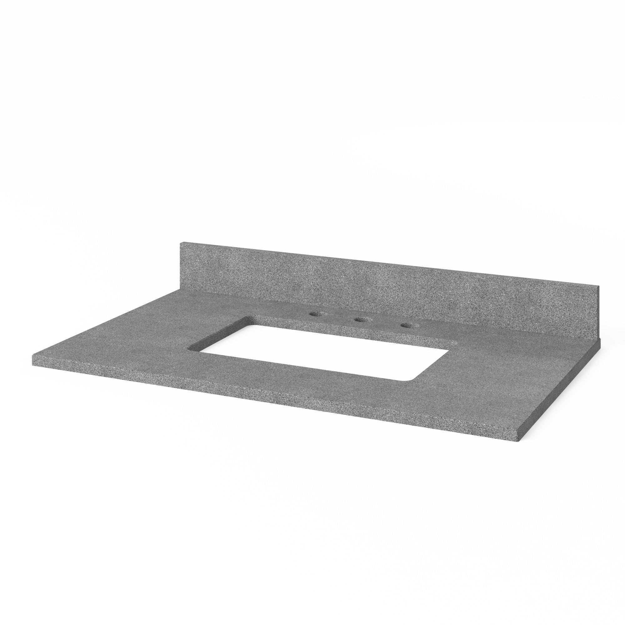 36" Grey Wavecrest Vanity, Steel Grey Cultured Marble Vanity Top, undermount rectangle bowl | KitchBath