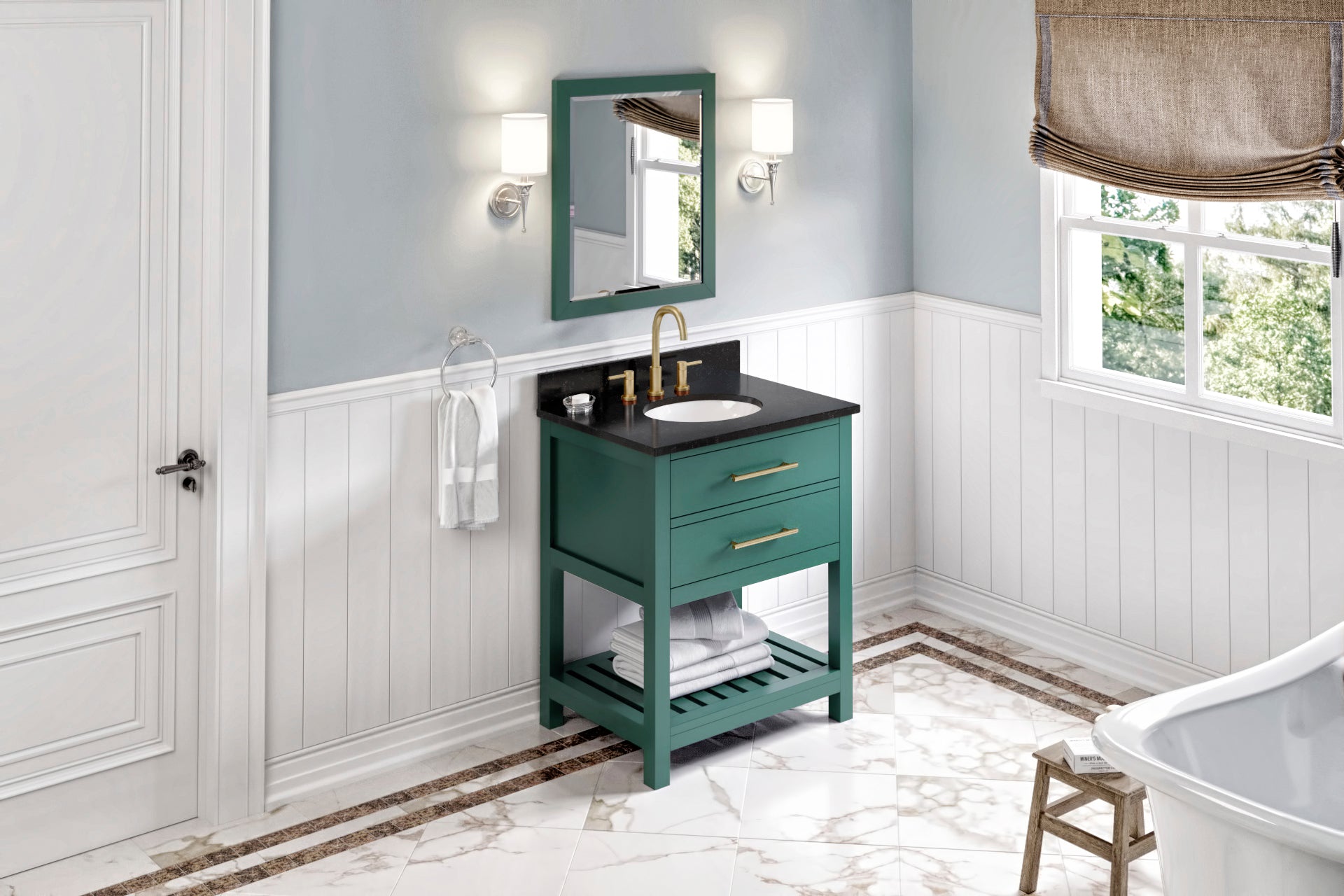 30" Forest Green Wavecrest Vanity | KitchBath