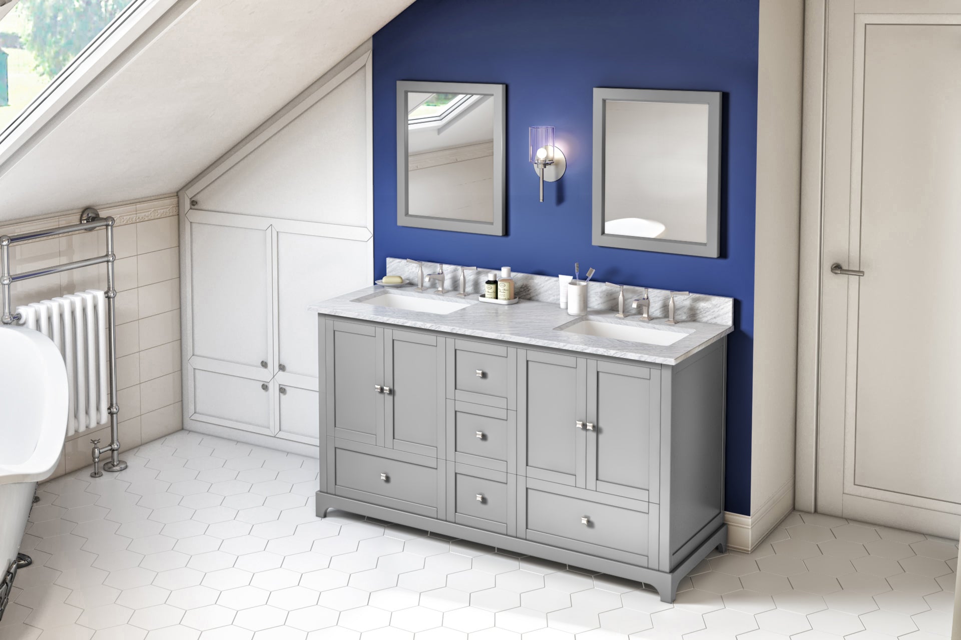 24 W x 1" D x 28" H Grey Adler mirror | KitchBath