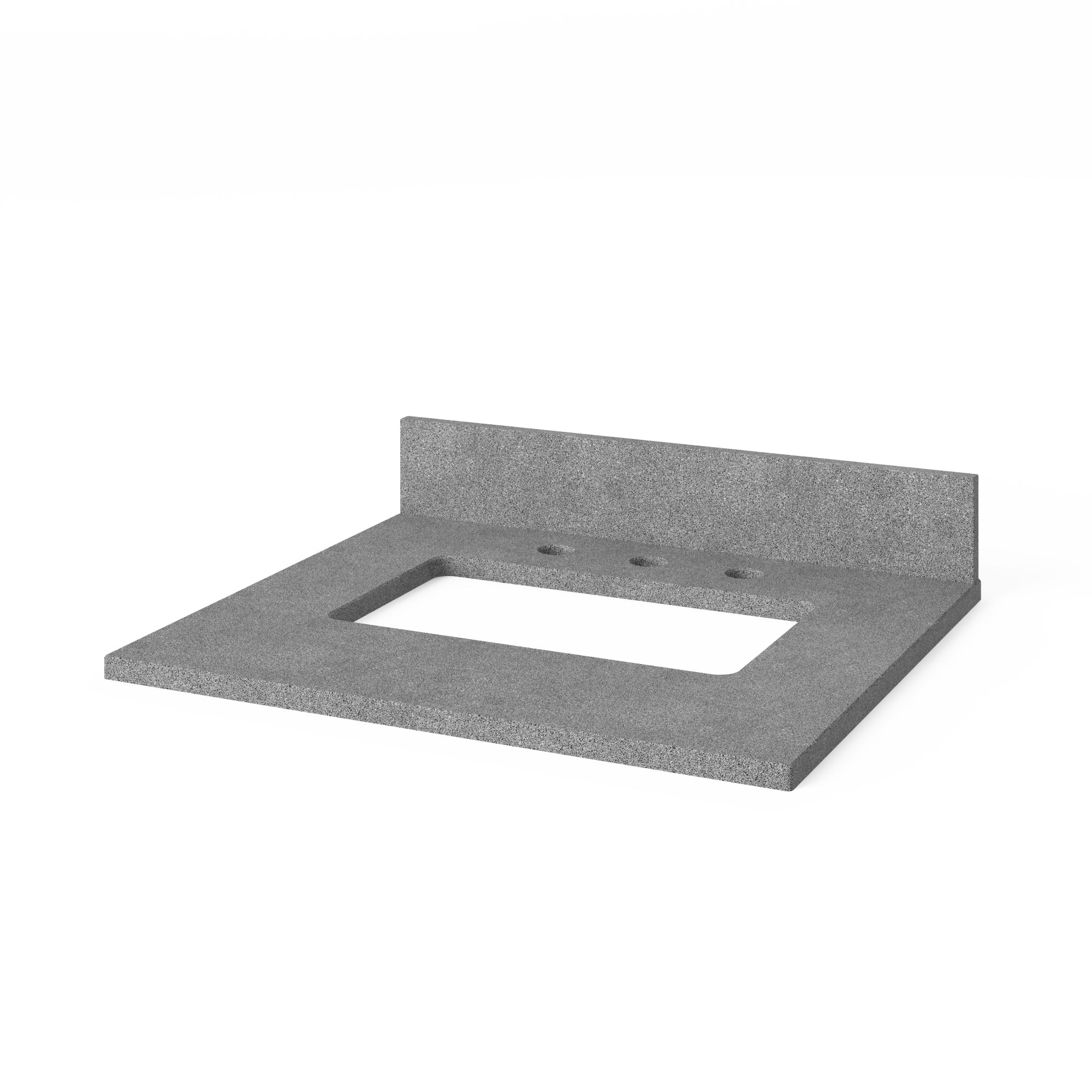 24" White Addington Vanity, Steel Grey Cultured Marble Vanity Top, undermount rectangle bowl | KitchBath