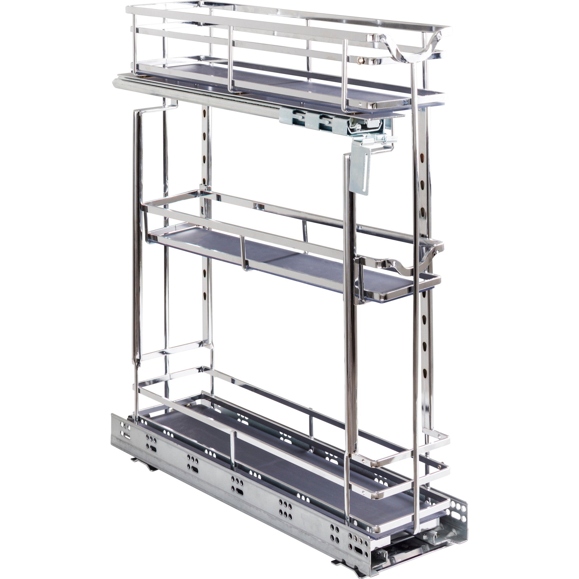 5" Polished Chrome STORAGE WITH STYLE® Metal "No Wiggle" Soft-close Base Pullout | KitchBath