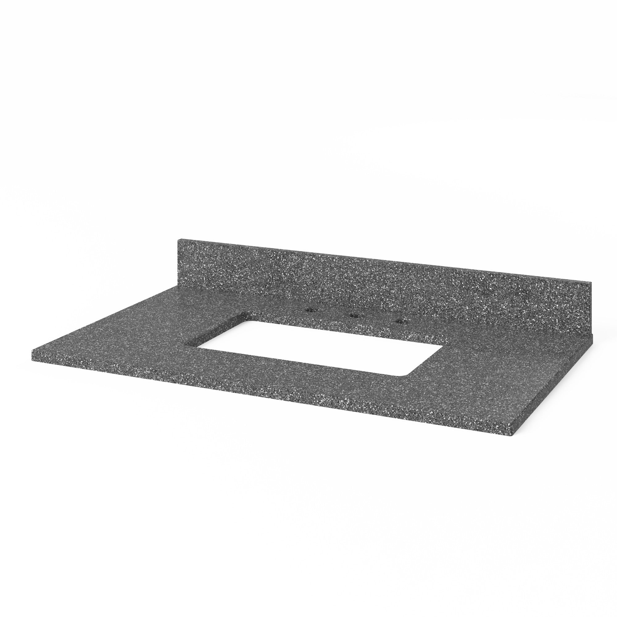 36" Grey Wavecrest Vanity, Boulder Cultured Marble Vanity Top, undermount rectangle bowl | KitchBath