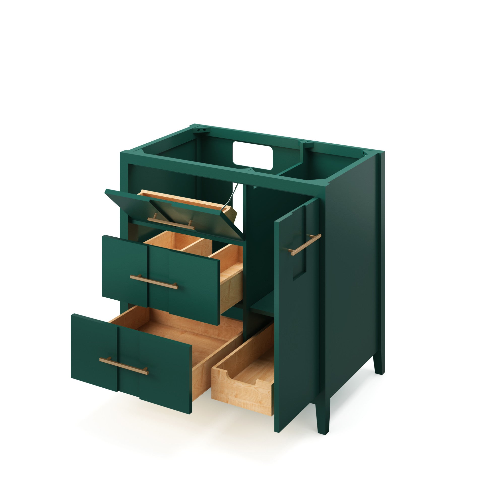 36" Blue Steel Katara Vanity, left offset | KitchBath