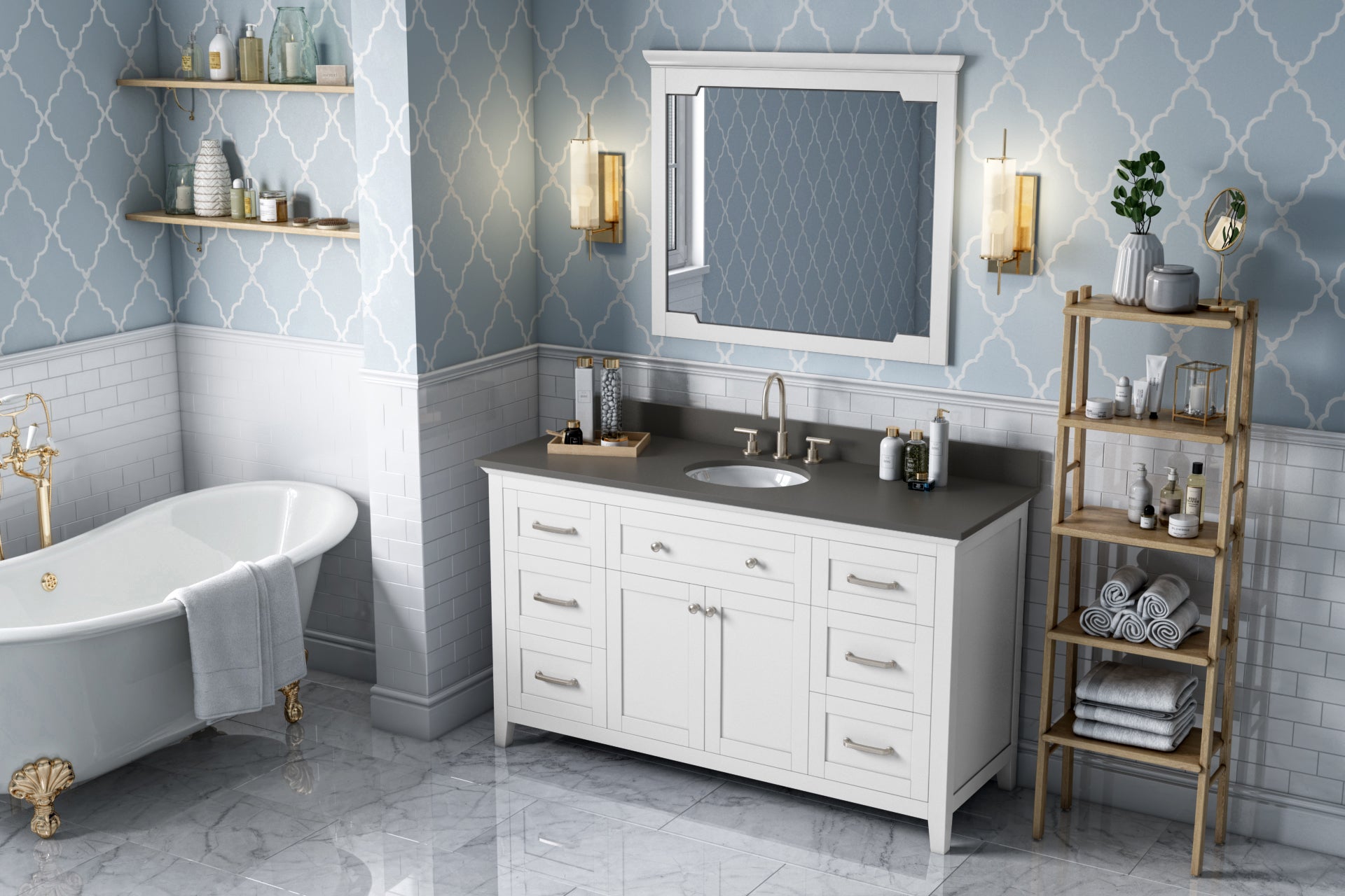 60" White Chatham Vanity | KitchBath