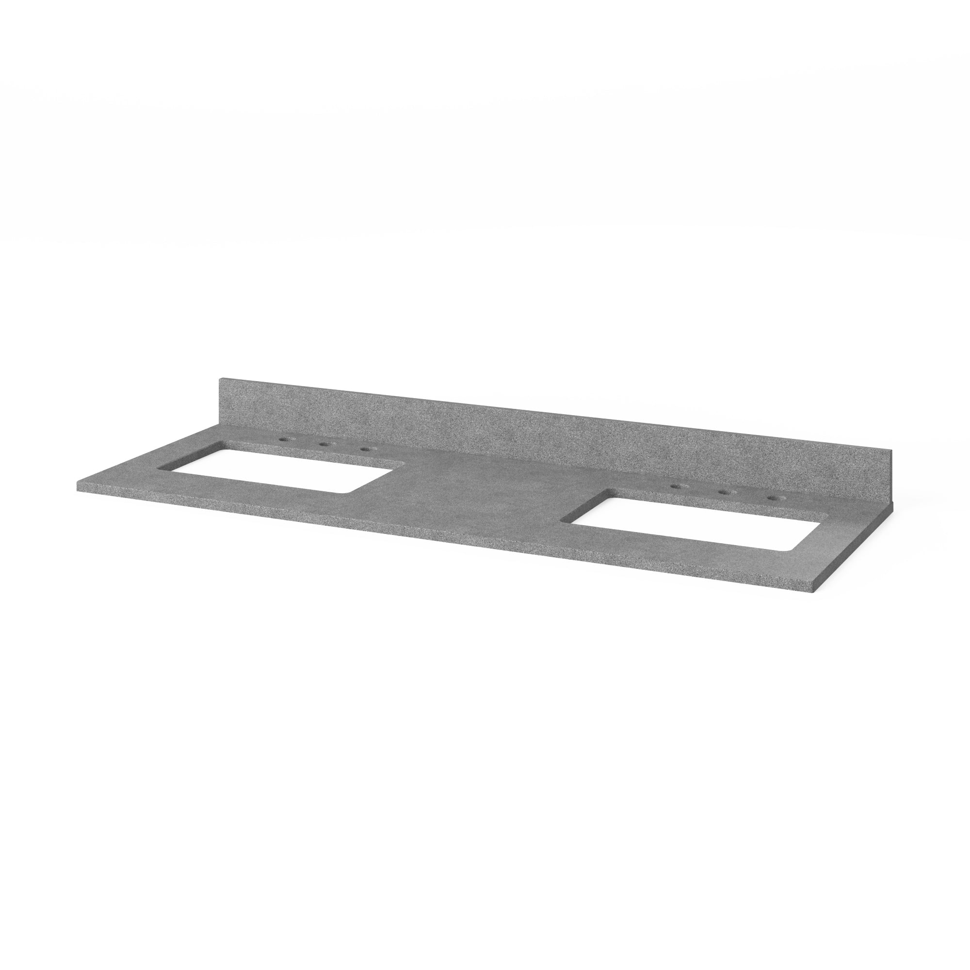 60" Black Cade Vanity, double bowl, Steel Grey Cultured Marble Vanity Top, two undermount rectangle bowls | KitchBath