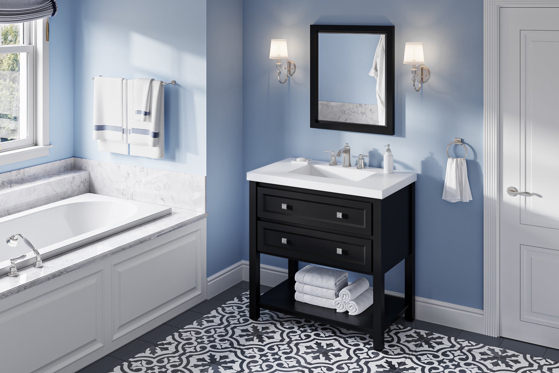 36" Black Adler Vanity | KitchBath