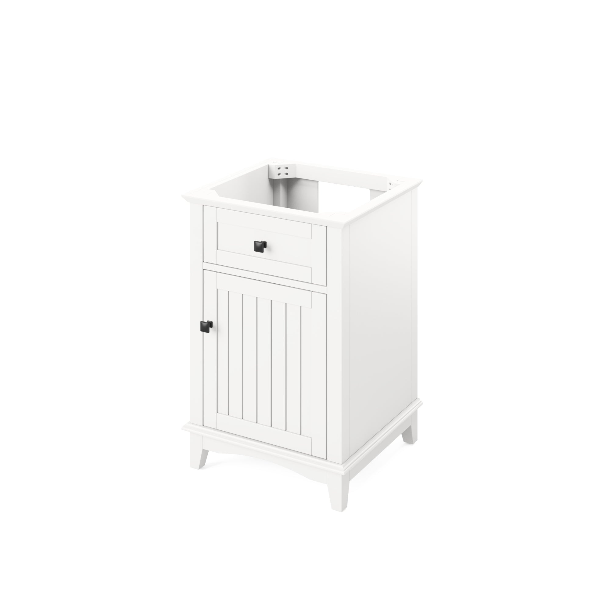 24" White Savino Vanity, Boulder Cultured Marble Vanity Top, undermount rectangle bowl | KitchBath