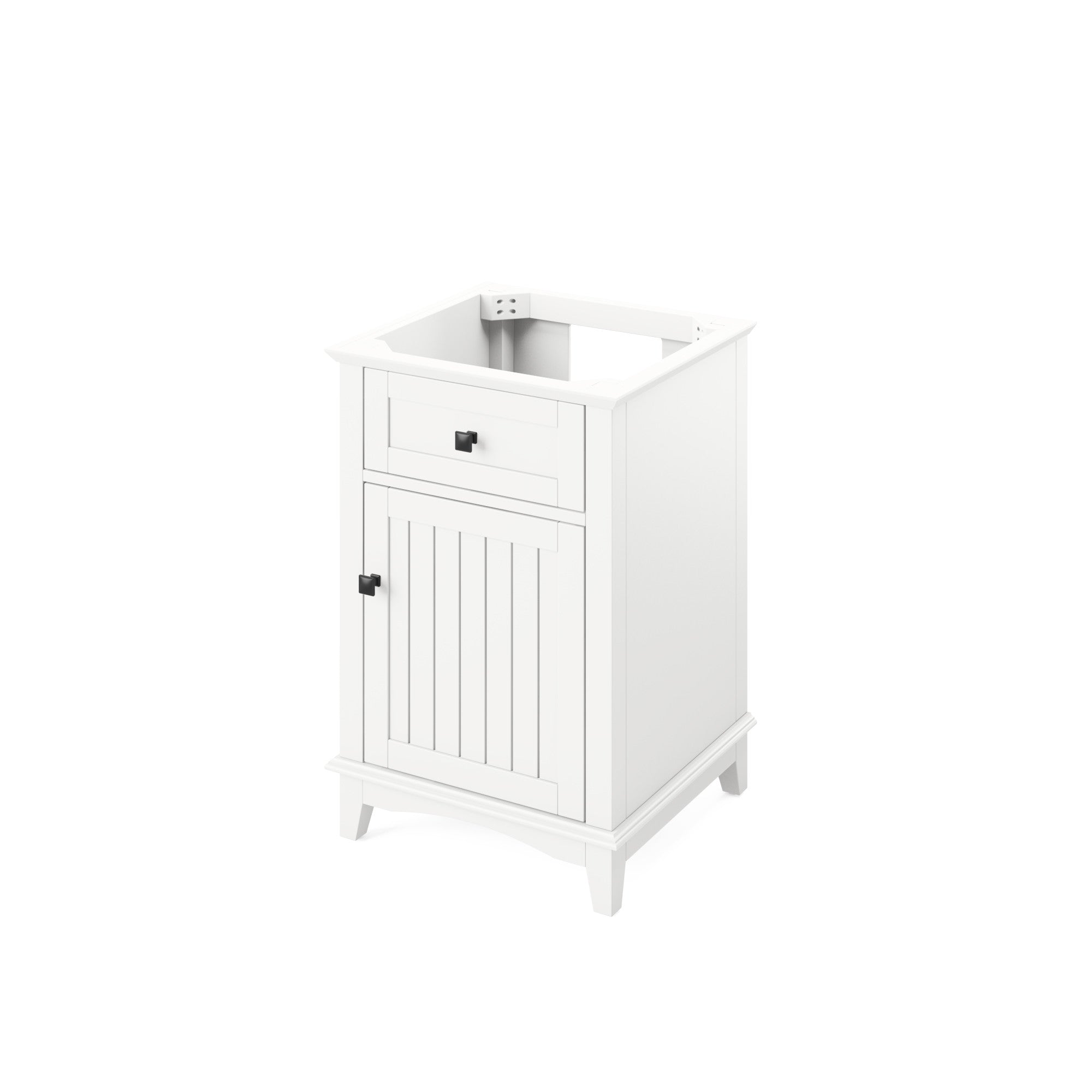 24" White Savino Vanity, Boulder Cultured Marble Vanity Top, undermount rectangle bowl | KitchBath