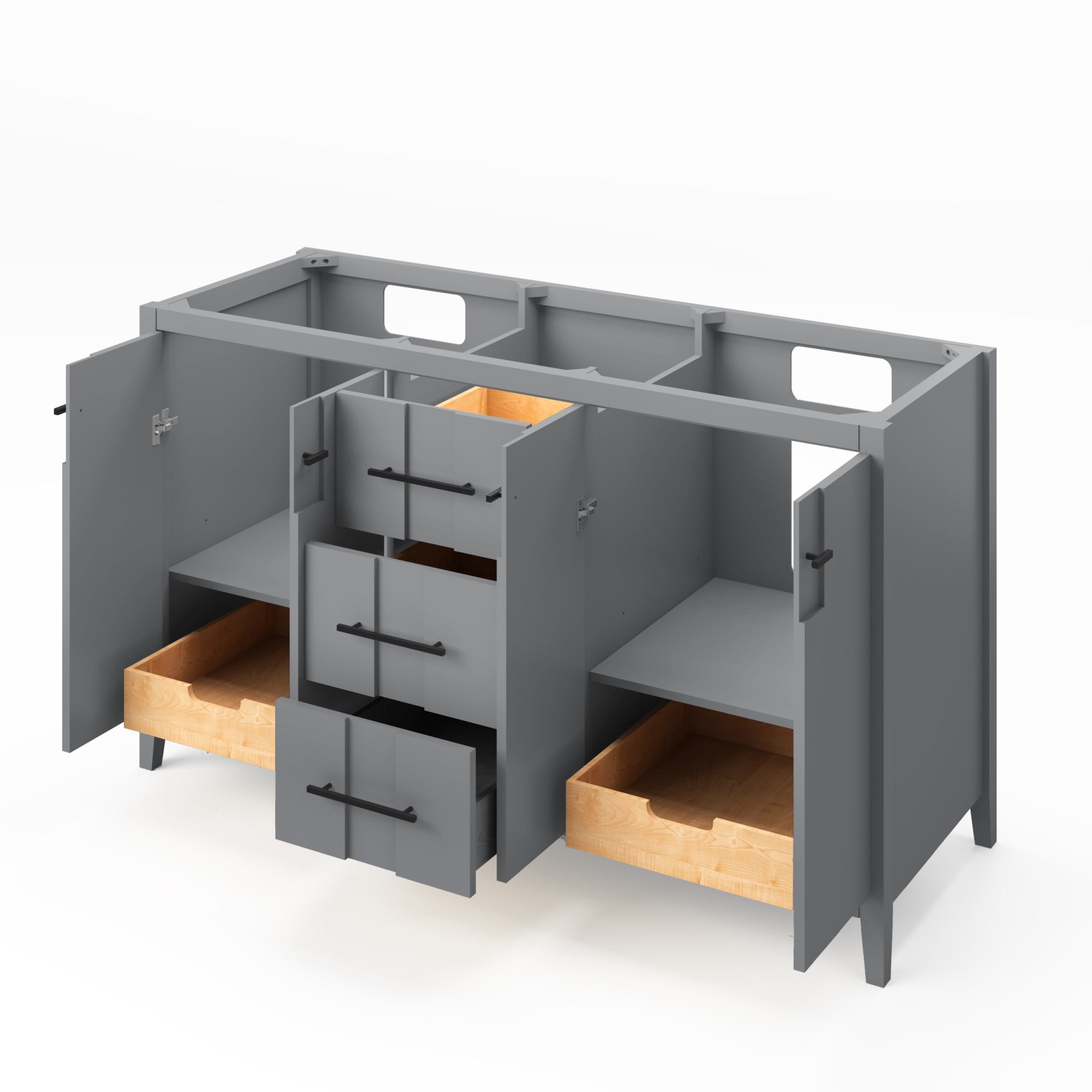 60" Grey Katara Vanity, double bowl | KitchBath