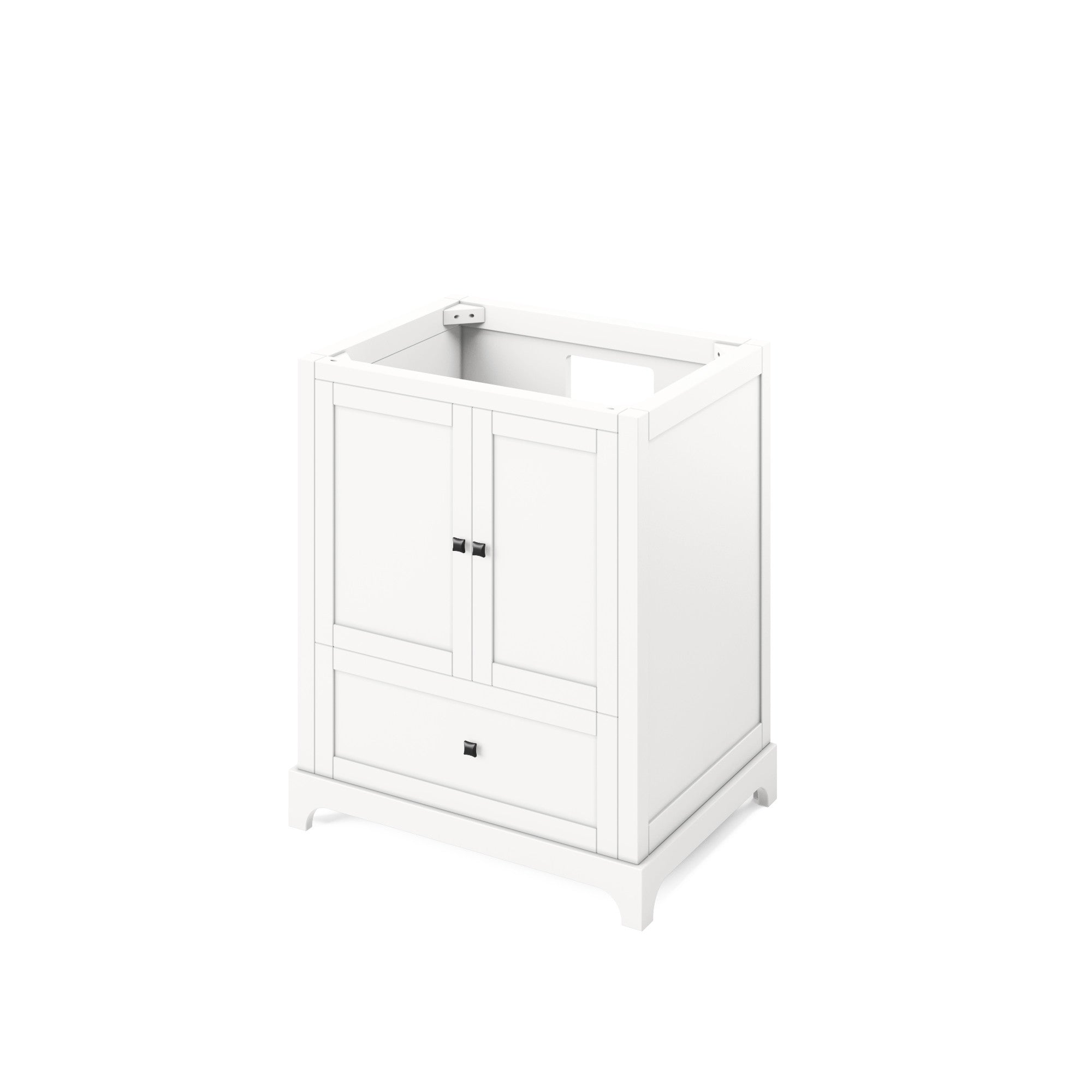 30" White Addington Vanity, Boulder Cultured Marble Vanity Top, undermount rectangle bowl | KitchBath
