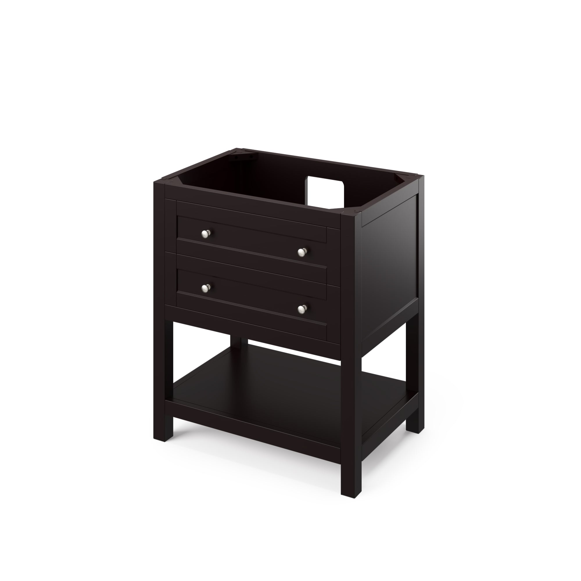 30" Espresso Astoria Vanity, Calacatta Vienna Quartz Vanity Top, undermount rectangle bowl | KitchBath
