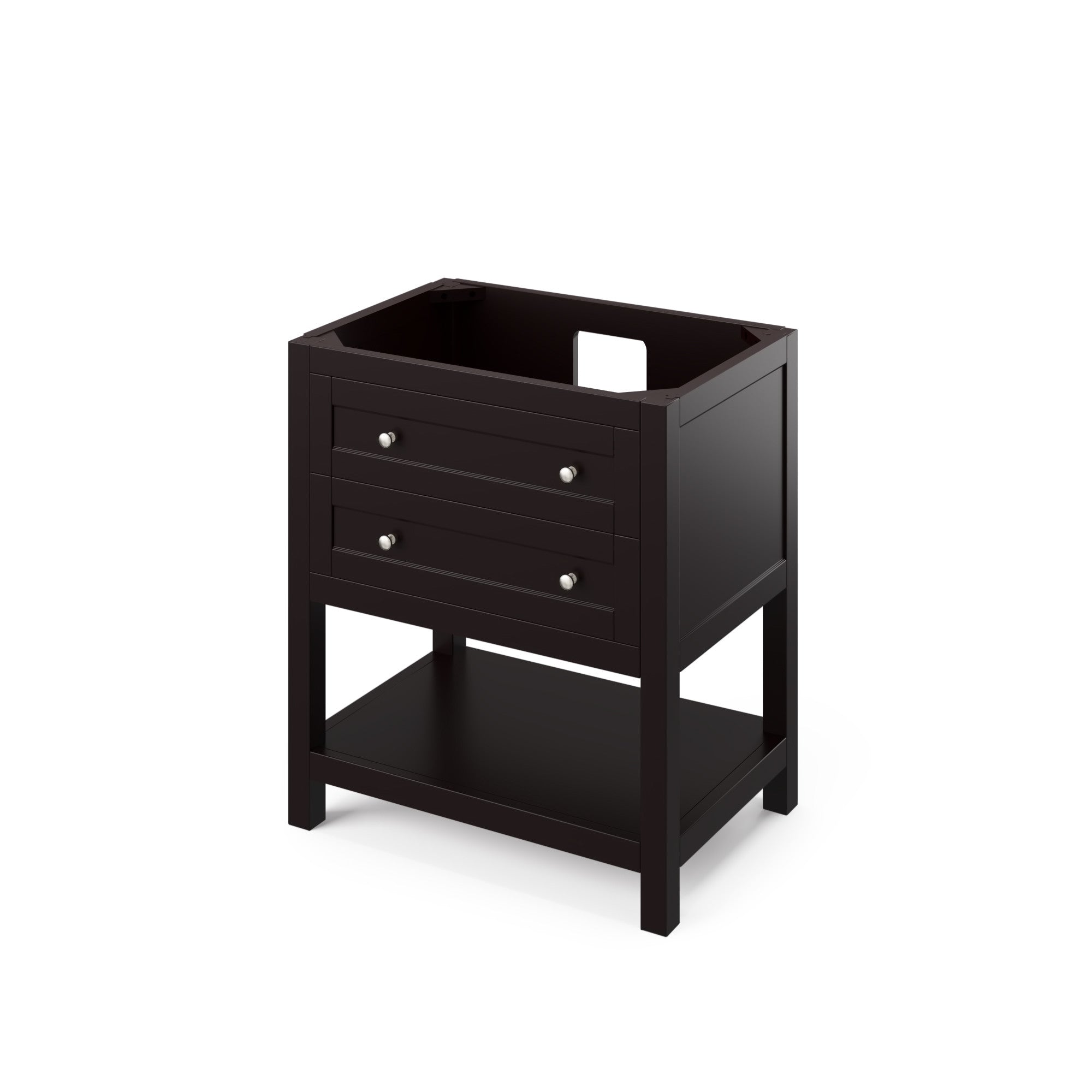 30" Espresso Astoria Vanity, Calacatta Vienna Quartz Vanity Top, undermount rectangle bowl | KitchBath