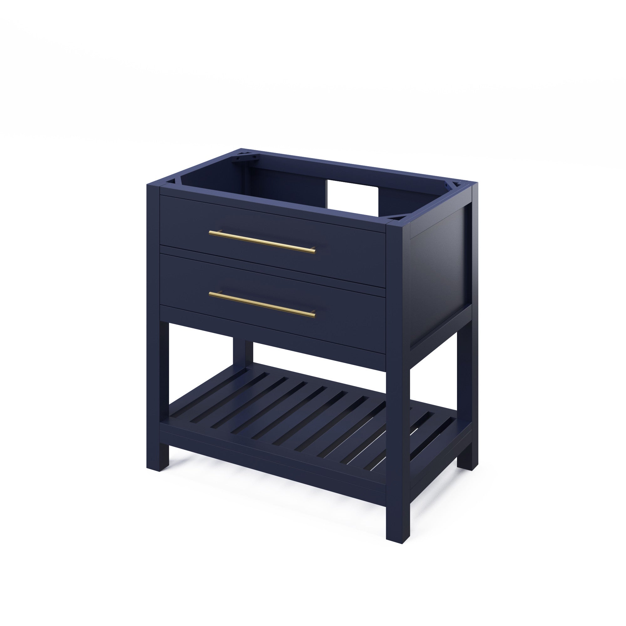 36" Hale Blue Wavecrest Vanity, Calacatta Vienna Quartz Vanity Top, undermount rectangle bowl | KitchBath