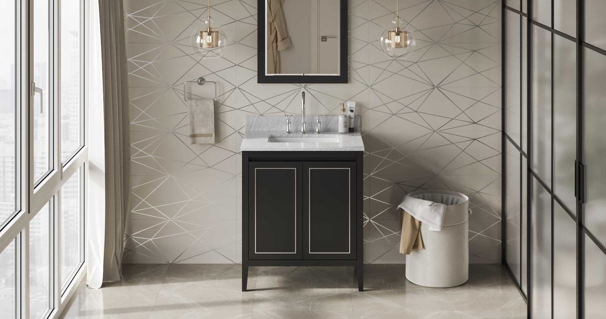 30" Black Percival Vanity | KitchBath