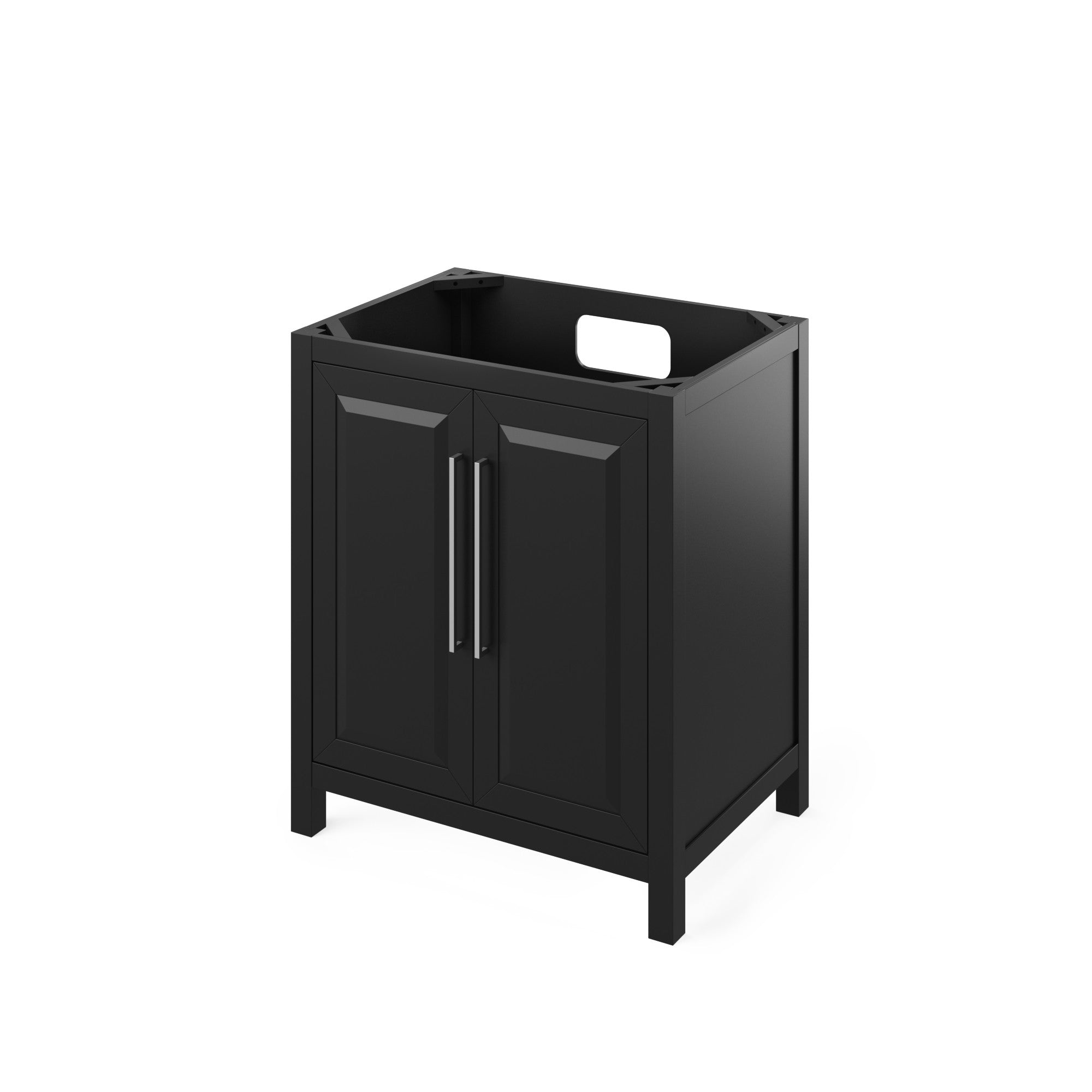 30" Black Cade Vanity, Calacatta Vienna Quartz Vanity Top, undermount rectangle bowl | KitchBath
