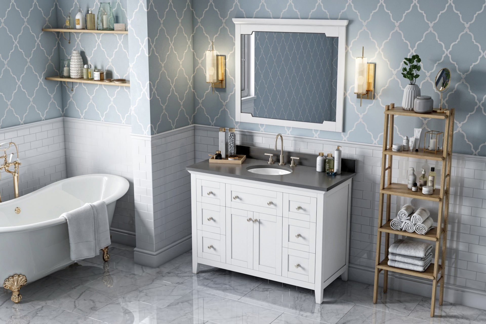 48" White Chatham Vanity | KitchBath