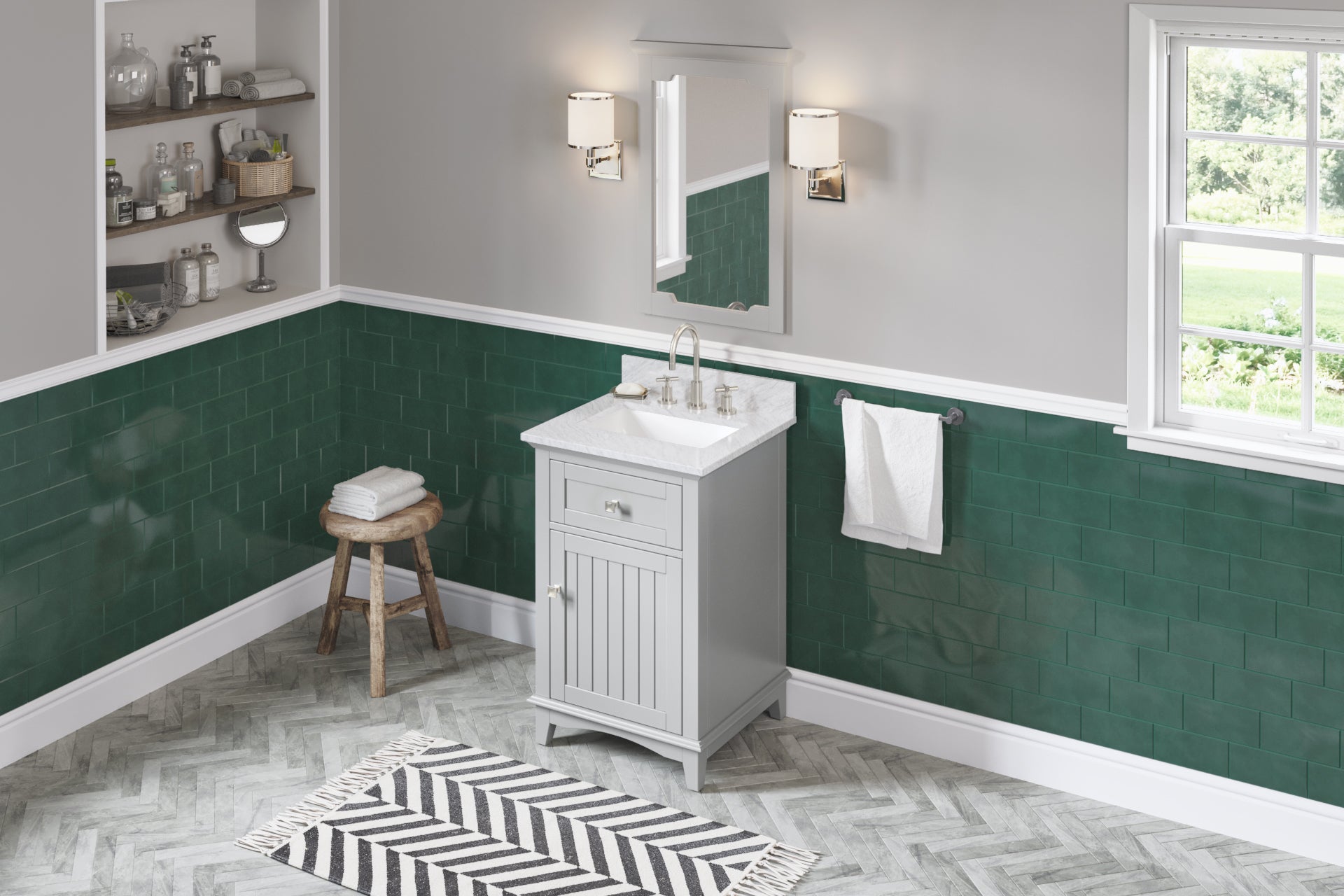 24" Grey Savino Vanity | KitchBath